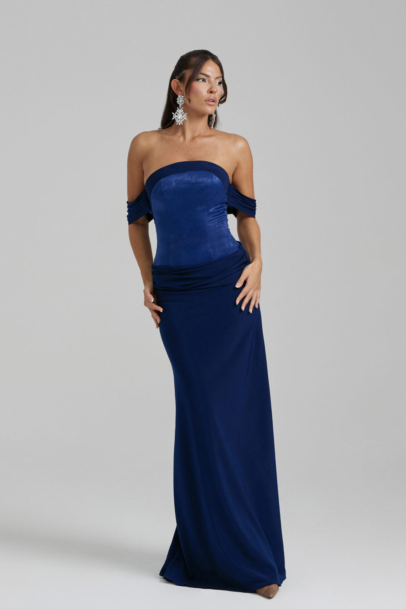 Front picture of Ôzé by THD dress in midnight blue