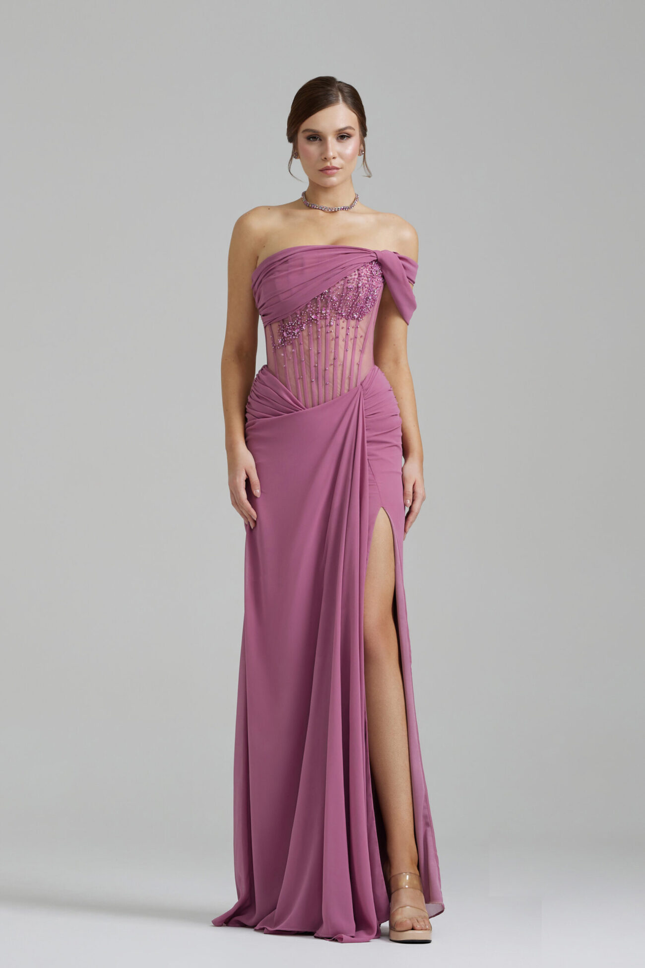 Front picture of Ôzé by THD dress in plum pink