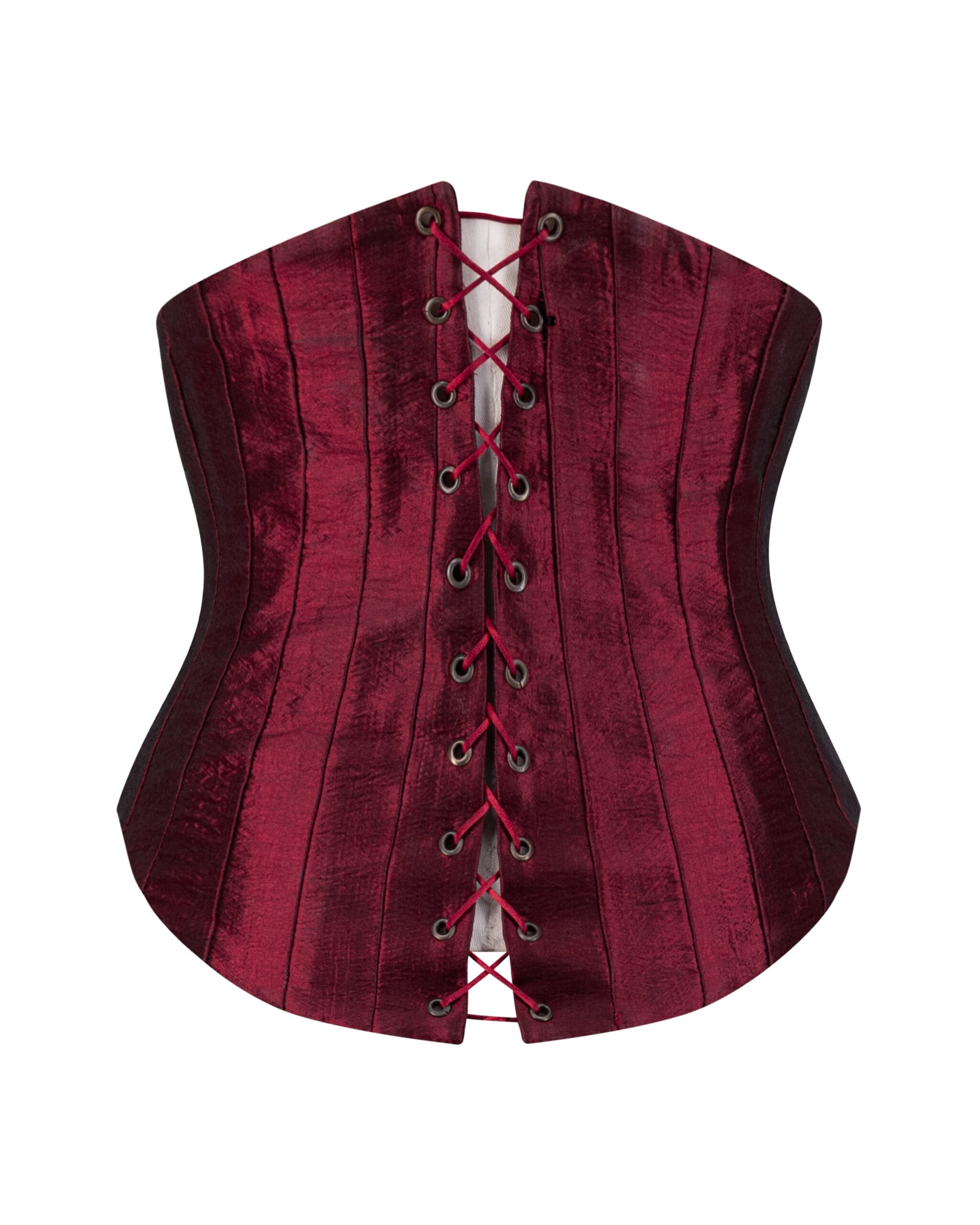 e-Commerce picture of Ôzé by THD accessory "Burgundy Metallic Taffeta Corset Back"