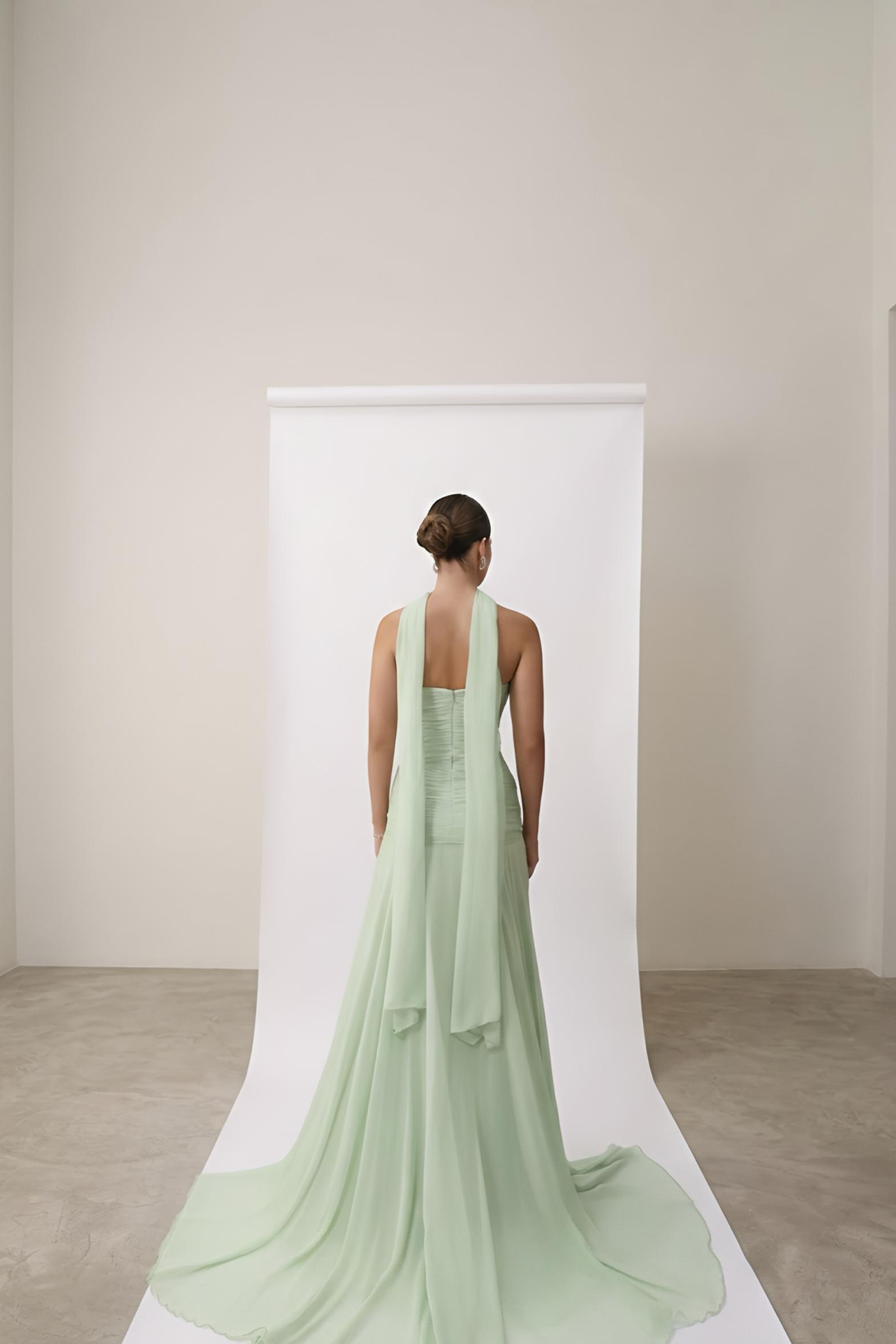 Light Green Skinny Scarf